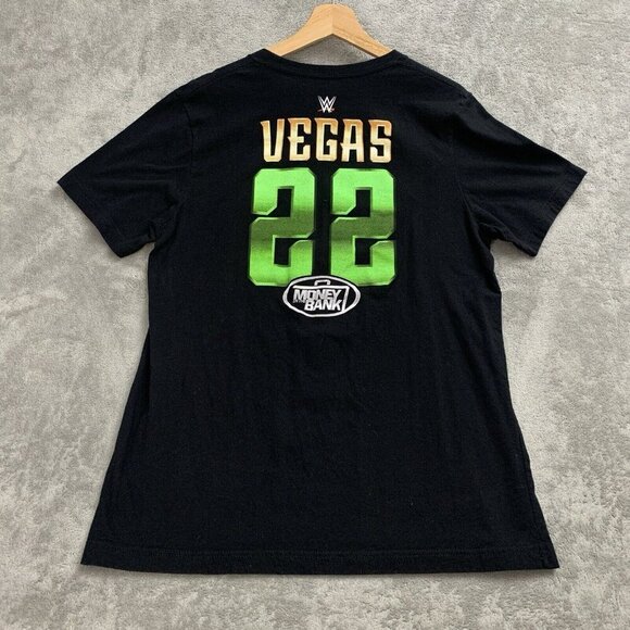 WWE Shirt Mens Size Large Money In The Bank 2022 Las Vegas Wrestling Tee Black - Picture 6 of 7